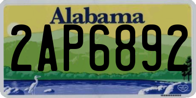 AL license plate 2AP6892