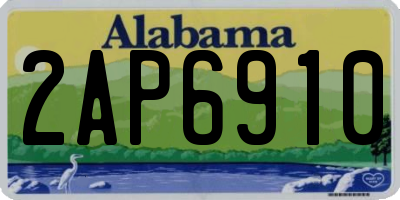 AL license plate 2AP6910