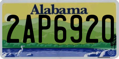 AL license plate 2AP6920