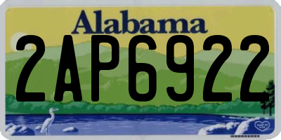 AL license plate 2AP6922
