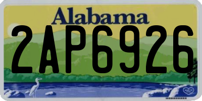 AL license plate 2AP6926
