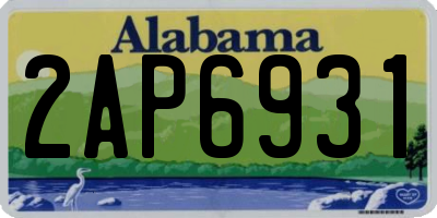 AL license plate 2AP6931
