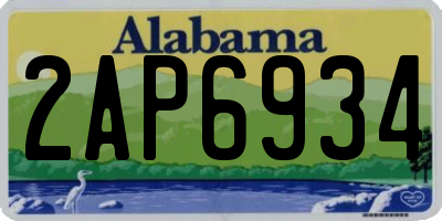 AL license plate 2AP6934