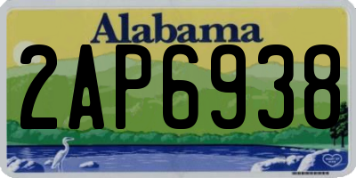 AL license plate 2AP6938