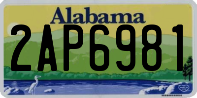 AL license plate 2AP6981