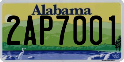 AL license plate 2AP7001