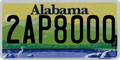 AL license plate 2AP8000
