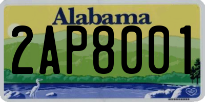 AL license plate 2AP8001