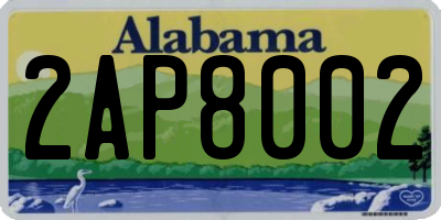 AL license plate 2AP8002