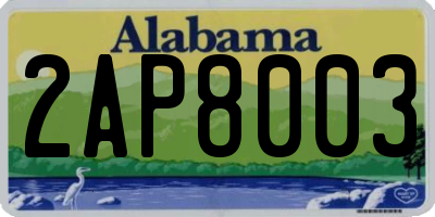 AL license plate 2AP8003