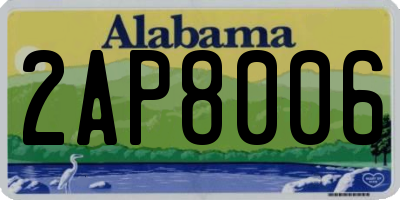 AL license plate 2AP8006