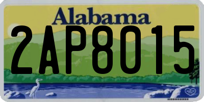 AL license plate 2AP8015