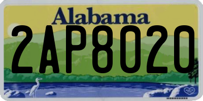 AL license plate 2AP8020