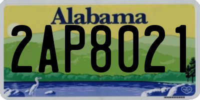 AL license plate 2AP8021