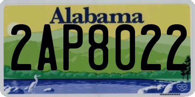 AL license plate 2AP8022