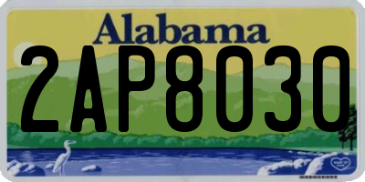 AL license plate 2AP8030