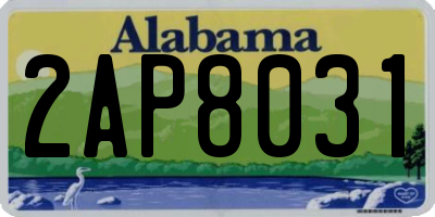 AL license plate 2AP8031