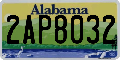 AL license plate 2AP8032