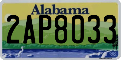 AL license plate 2AP8033