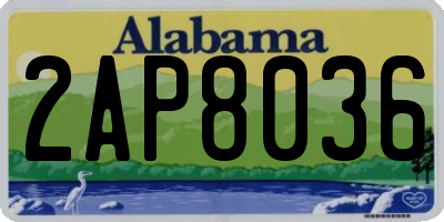 AL license plate 2AP8036