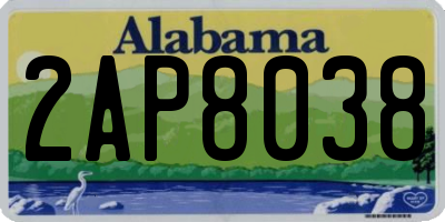 AL license plate 2AP8038