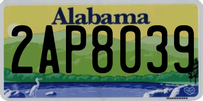 AL license plate 2AP8039