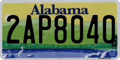 AL license plate 2AP8040