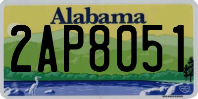 AL license plate 2AP8051