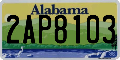AL license plate 2AP8103