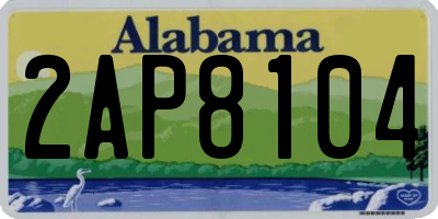 AL license plate 2AP8104