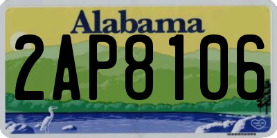 AL license plate 2AP8106