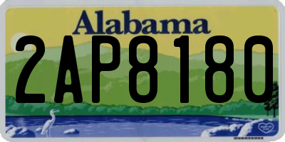 AL license plate 2AP8180
