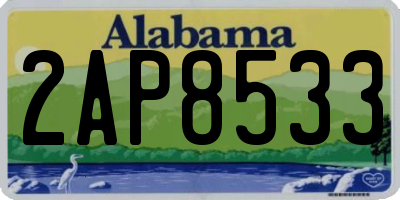 AL license plate 2AP8533