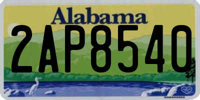 AL license plate 2AP8540