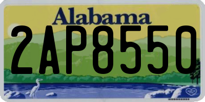 AL license plate 2AP8550