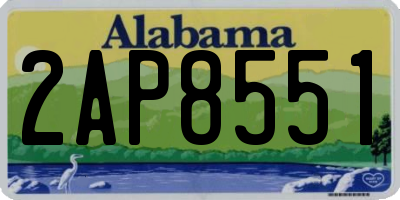 AL license plate 2AP8551