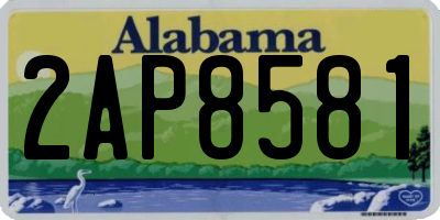 AL license plate 2AP8581