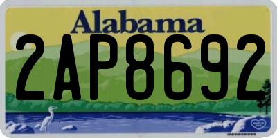 AL license plate 2AP8692