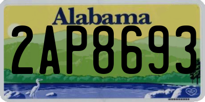 AL license plate 2AP8693