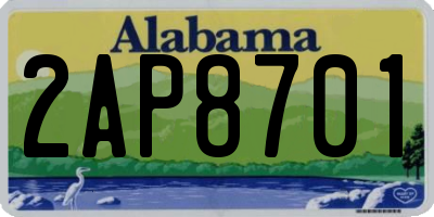 AL license plate 2AP8701