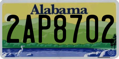 AL license plate 2AP8702
