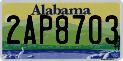 AL license plate 2AP8703