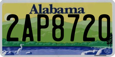 AL license plate 2AP8720