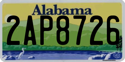 AL license plate 2AP8726