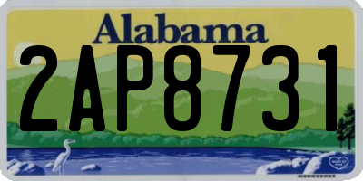 AL license plate 2AP8731