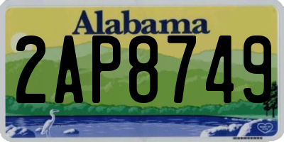 AL license plate 2AP8749