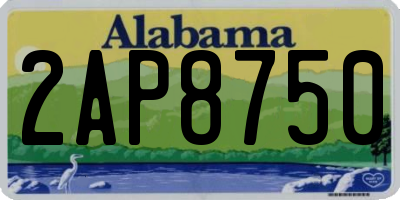 AL license plate 2AP8750