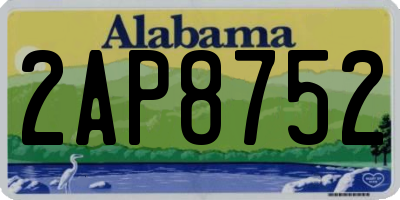 AL license plate 2AP8752