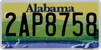 AL license plate 2AP8758