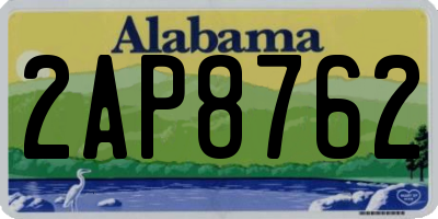 AL license plate 2AP8762